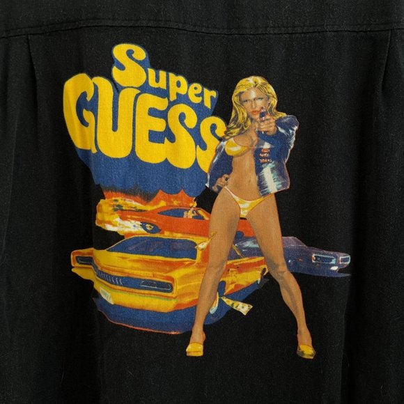 Vintage Guess Jeans Bowling Button Down Shirt Size Large - Picture 4 of 5